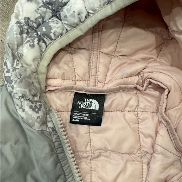 The North Face Infant Snowflake Jacket - Gray and Pink - Picture 3 of 5